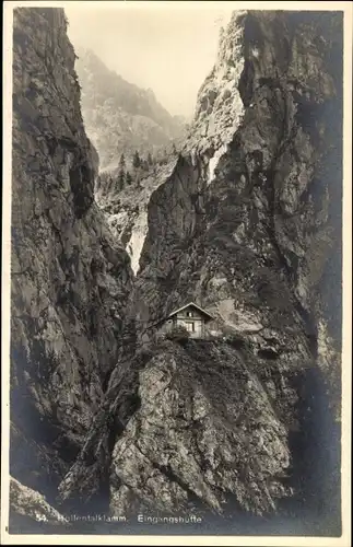 Ak Hammersbach Grainau, Höllentalklamm, Eingangshütte