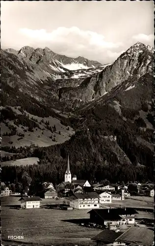 Ak Fischen im Allgäu Schwaben, Panorama, Kirche