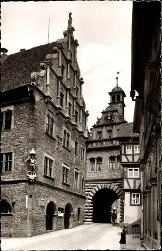 Ak Marktbreit am Main Unterfranken, Rathaus, Maintor