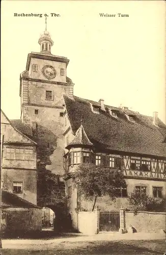 Ak Rothenburg ob der Tauber Mittelfranken, Weißer Turm