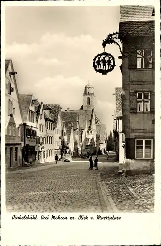 Ak Dinkelsbühl in Mittelfranken, Marktplatz, Drei Mohren