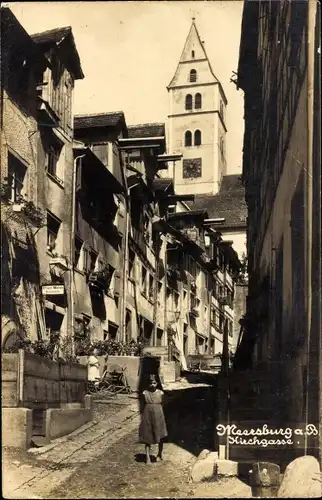 Foto Ak Meersburg am Bodensee, Kirchgasse, Rechenmacher Franz Mattes