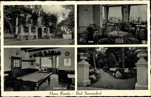 Ak Bad Sassendorf in Westfalen, Haus Rasche, Gastzimmer, Billardtisch