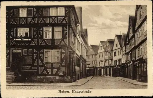 Ak Haiger in Hessen, Hauptstraße, Fachwerkhaus