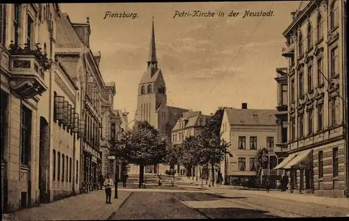 Ak Flensburg in Schleswig Holstein, Neustadt, Petrikirche