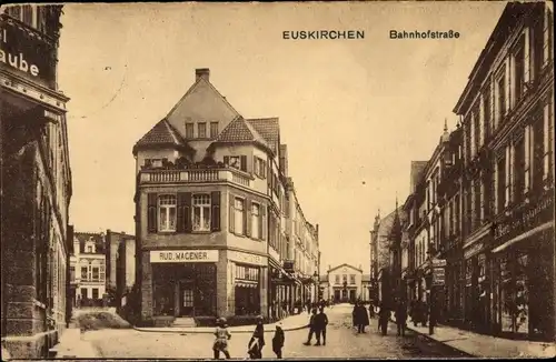 Ak Euskirchen Nordrhein Westfalen, Bahnhofstraße, Geschäft Rud. Wagener