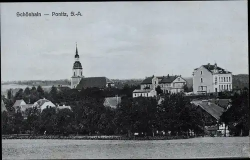 Ak Schönhain Ponitz Altenburger Land Thüringen, Teilansicht, Kirche