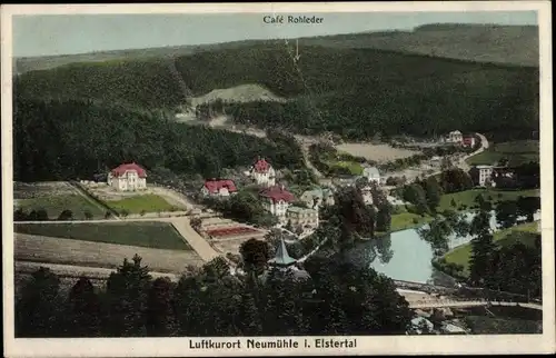 Ak Neumühle an der Elster Greiz in Thüringen, Panorama, Café Rohleder