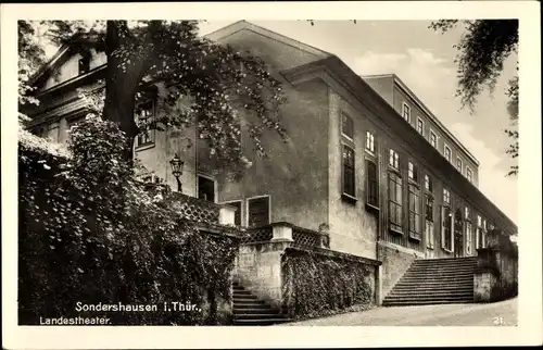 Ak Sondershausen im Kyffhäuserkreis Thüringen, Landestheater, Außenansicht