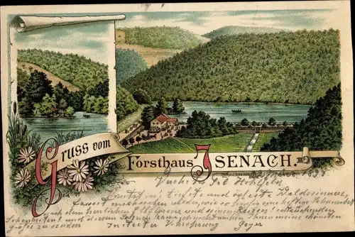 Litho Bad Dürkheim am Pfälzerwald, Forsthaus Isenach