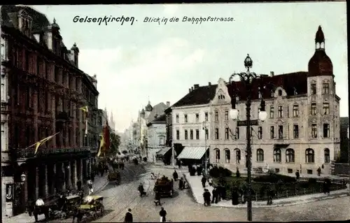 Ak Gelsenkirchen im Ruhrgebiet, Bahnhofstraße