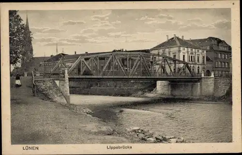 Ak Lünen in Westfalen, Lippebrücke