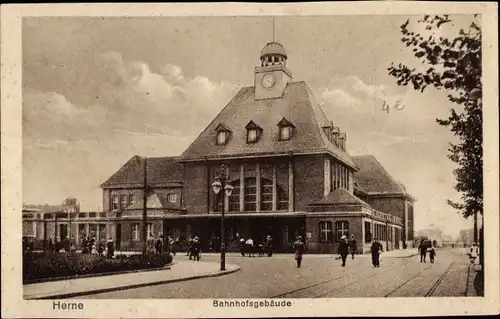 Ak Herne im Ruhrgebiet Westfalen, Bahnhof