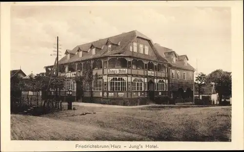 Ak Friedrichsbrunn Thale im Harz, Jung's Hotel