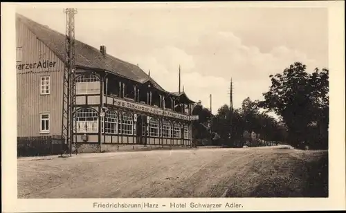 Ak Friedrichsbrunn Thale im Harz, Hotel Schwarzer Adler