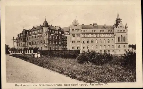 Ak Heerdt Düsseldorf am Rhein, Krankenhaus der Dominikanerinnen, Rheinallee 26