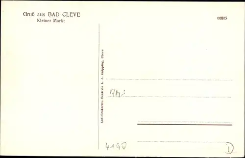 Ak Bad Cleve Kleve am Niederrhein, Kleiner Markt, Denkmal