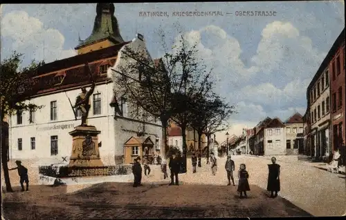 Ak Ratingen im Kreis Mettmann, Kriegerdenkmal, Oberstraße
