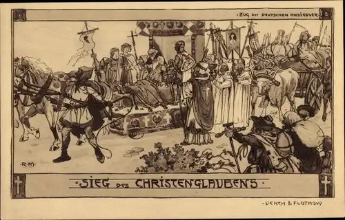 Künstler Ak Brandenburg a.d. Havel, Sieg des Christenglaubens, Hohenzollern-Jubelfeier 1912, Festzug