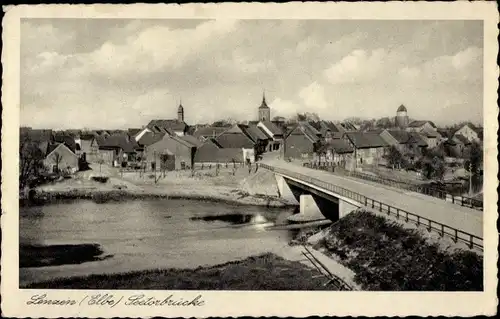 Ak Lenzen an der Elbe Prignitz, Seetorbrücke
