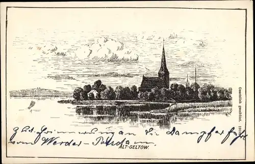 Künstler Ak Geltow an der Havel, Kirche