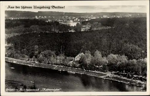 Ak Berlin Zehlendorf Wannsee, Kohlhasenbrück, Gaststätte, Rudererheim, Fliegeraufnahme