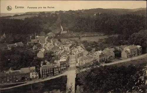 Ak Esneux Wallonia Lüttich, Panorama von den Felsen aus aufgenommen