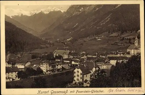 Ak Colle Isarco Gossensaß Brenner Brennero Südtirol, Totalansicht, Feuerstein-Gletscher