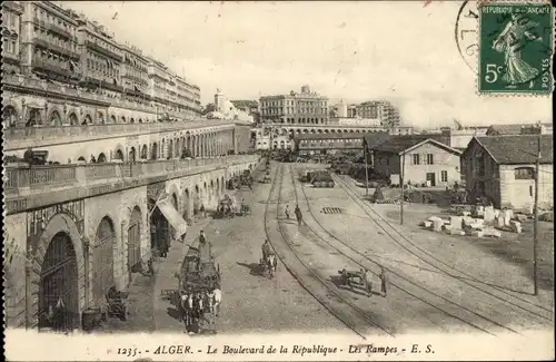 Ak Algier Algier Algerien, Boulevard de la République, Les Rampes
