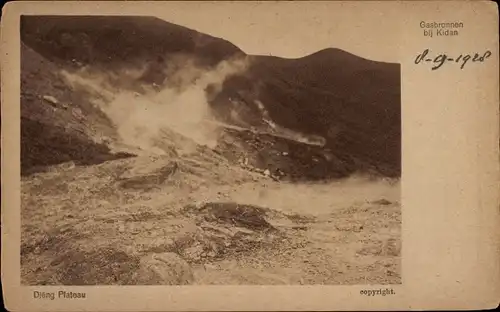 Ak Dieng Java Indonesien, Dien Plateau, Gasquellen in der Nähe von Kidan