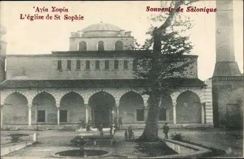 Ak Thessaloniki Griechenland, L'Eglise de Saint Sophie, Vorderansicht von Kirche