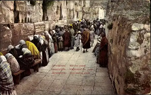 Ak Jerusalem Israel, Mauraille de la Lamentation des Juifs, The Jews wailing Place, Klagemauer