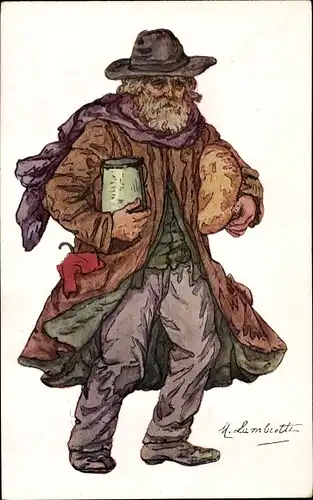 Künstler Ak Lambiotte, M., Bruxelles Brüssel, Types vus, Hiver 1914 - 1915