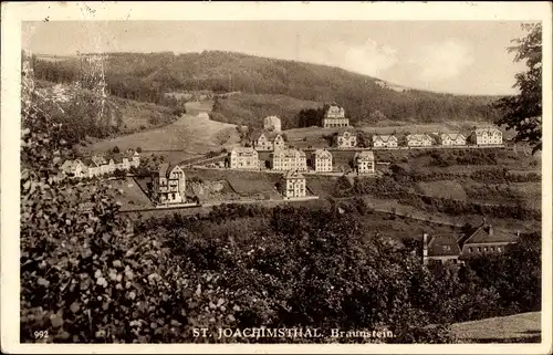 Ak St. Joachimsthal Reg. Karlsbad, Braunstein, Blick auf die Stadt