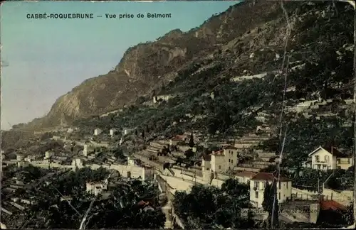 Ak Cabbé Roquebrune Alpes Maritimes, Vue prise de Belmont
