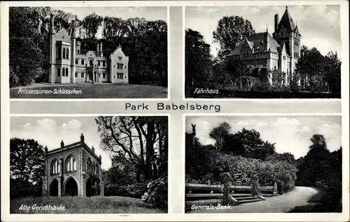 Ak Babelsberg Potsdam in Brandenburg, Park, Prinzessinnen Schlösschen, Fährhaus, Generals Bank