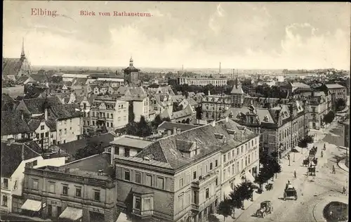 Ak Elbląg Elbing Westpreußen, Blick vom Rathausturm
