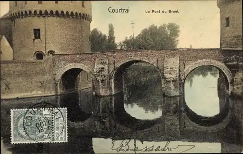 Ak Kortrijk Courtrai Westflandern, Le Pont du Broel