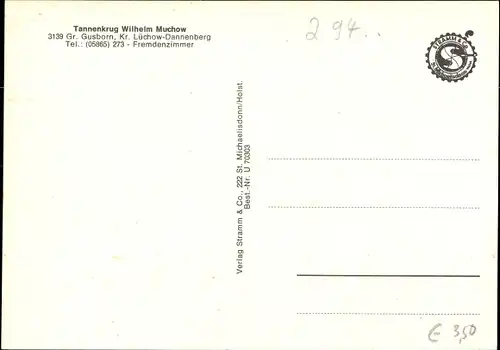 Ak Groß Gusborn Niedersachsen, Dorfpartie, Ehrenmal, Tannenkrug, Gebäude