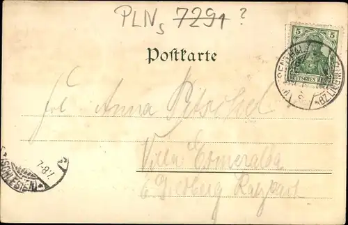 Litho Proboszczów Probsthain Probsthayn Schlesien, Spitzberg, Blick auf den Ort, Restauration