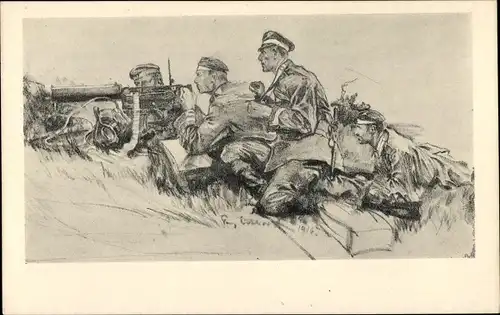 Künstler Ak Eichhorst, Franz, Maschinengewehrschützen, I. M. G. K. 3. Marine Infanterie Regiment