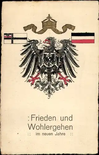 Präge Wappen Ak Frieden und Wohlergehen im neuen Jahre, 1. WK