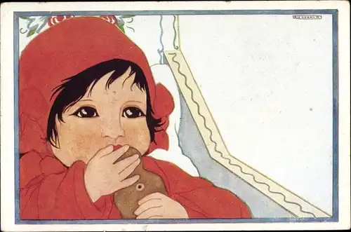 Künstler Ak Cramer, Rie, Rotkäppchen, Mädchen