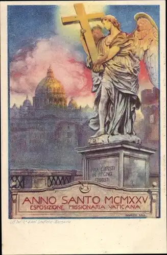 Ak Vatikan, Anno Santo MCMXXV, Esposizione Missionaria Vaticana, Petersdom, Engel, Kreuz