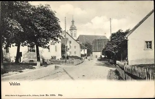 Ak Wohlen Kt. Aargau Schweiz, Straßenpartie, Kirche