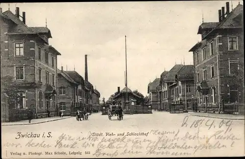 Ak Zwickau in Sachsen, Städtischer Vieh- und Schlachthof