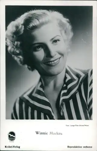 Ak Schauspielerin Winnie Markus, Portrait