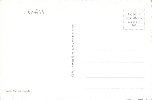 Ak Sängerin Gabriele, Portrait