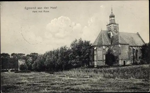 Ak Egmond aan den Hoef Nordholland Niederlande, Kirche, Ruine