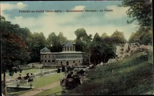 Ak Forges les Eaux Seine Maritime, Thermalbad, Tennis